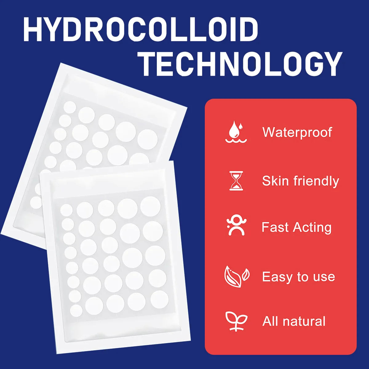 78-Piece Hydrocolloid Pimple Patches – Day & Night, 2 Sizes