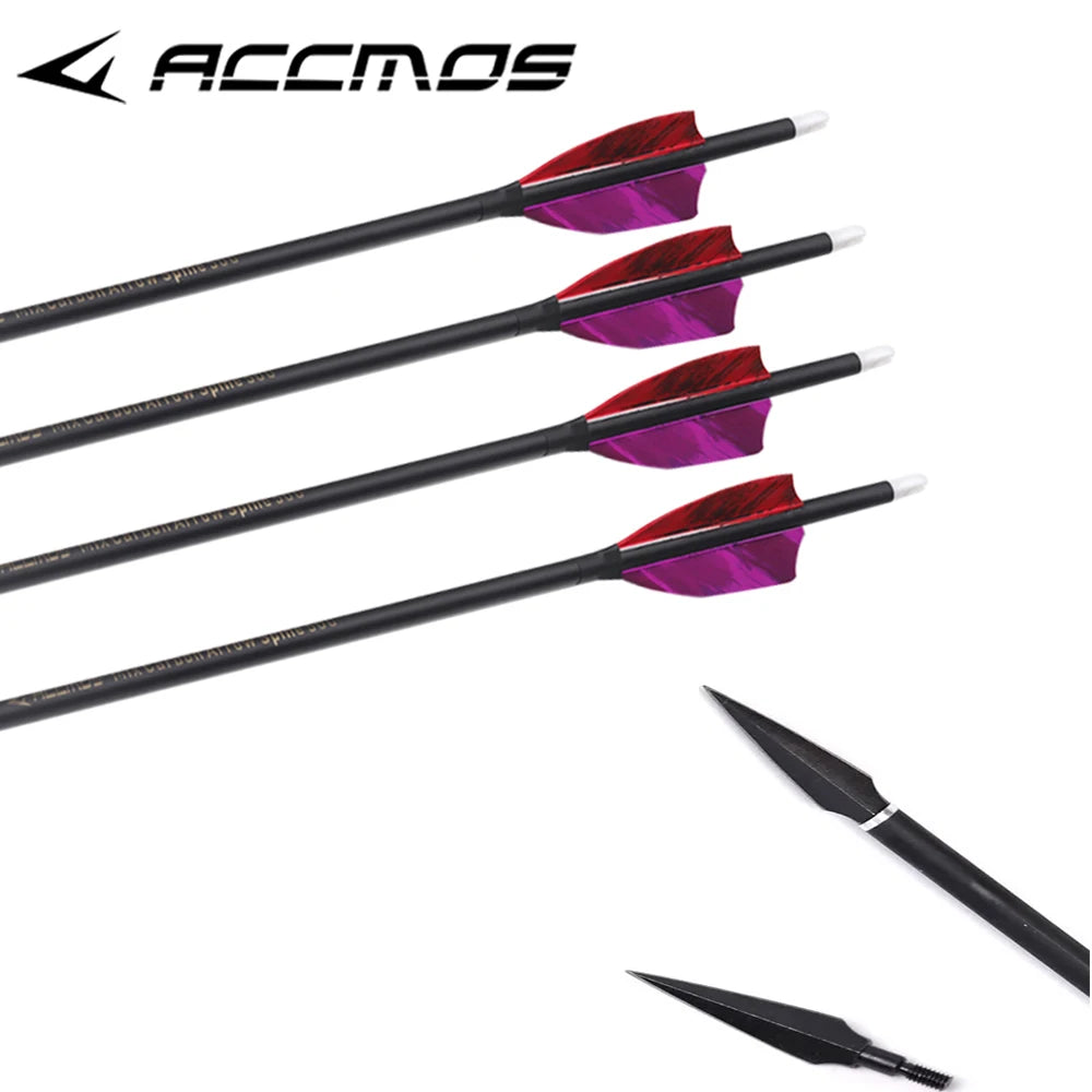 6 ID6 Sp500 Archary Carbon Arrows Turkey Feather 100 125gr Tips