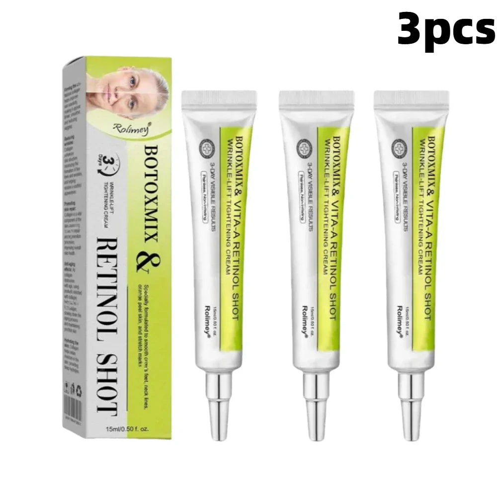 15g Retinal-Shot Tightening Booster Face Cream & Eye Cream Anti-Aging Firming Lifting, Fade Fine Lines, Night Moisturizer Peaceful Pleasures Health and Wellness 3PCS