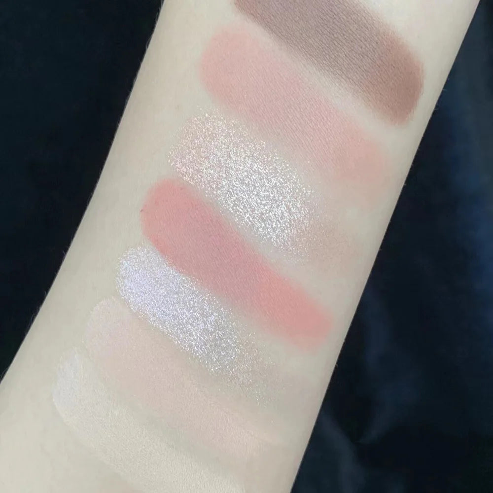 7-Color Korean Eyeshadow Palette | Matte Shimmer Glitter