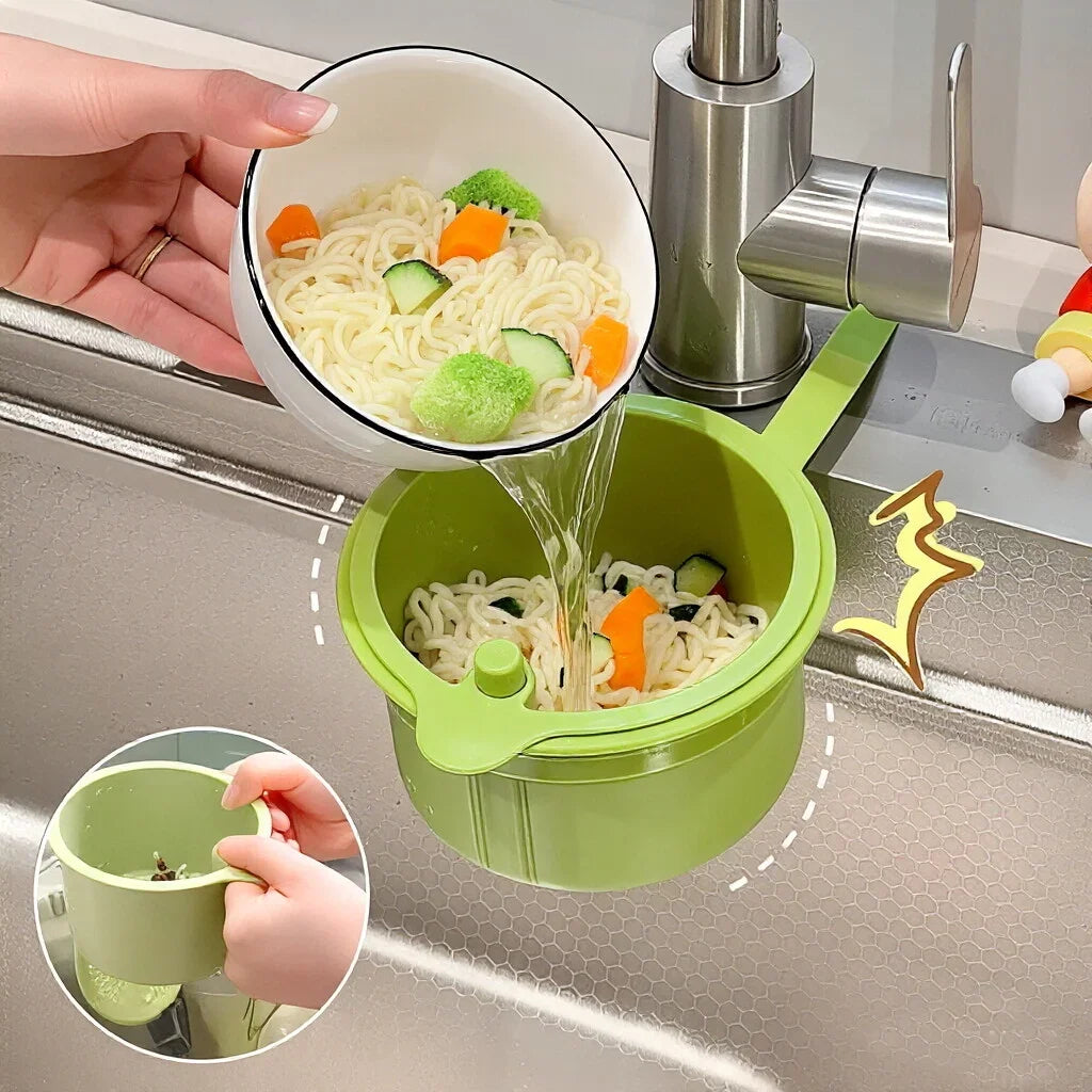 2-in-1 Kitchen Sink Drain Filter with Self-Cleaning Basket