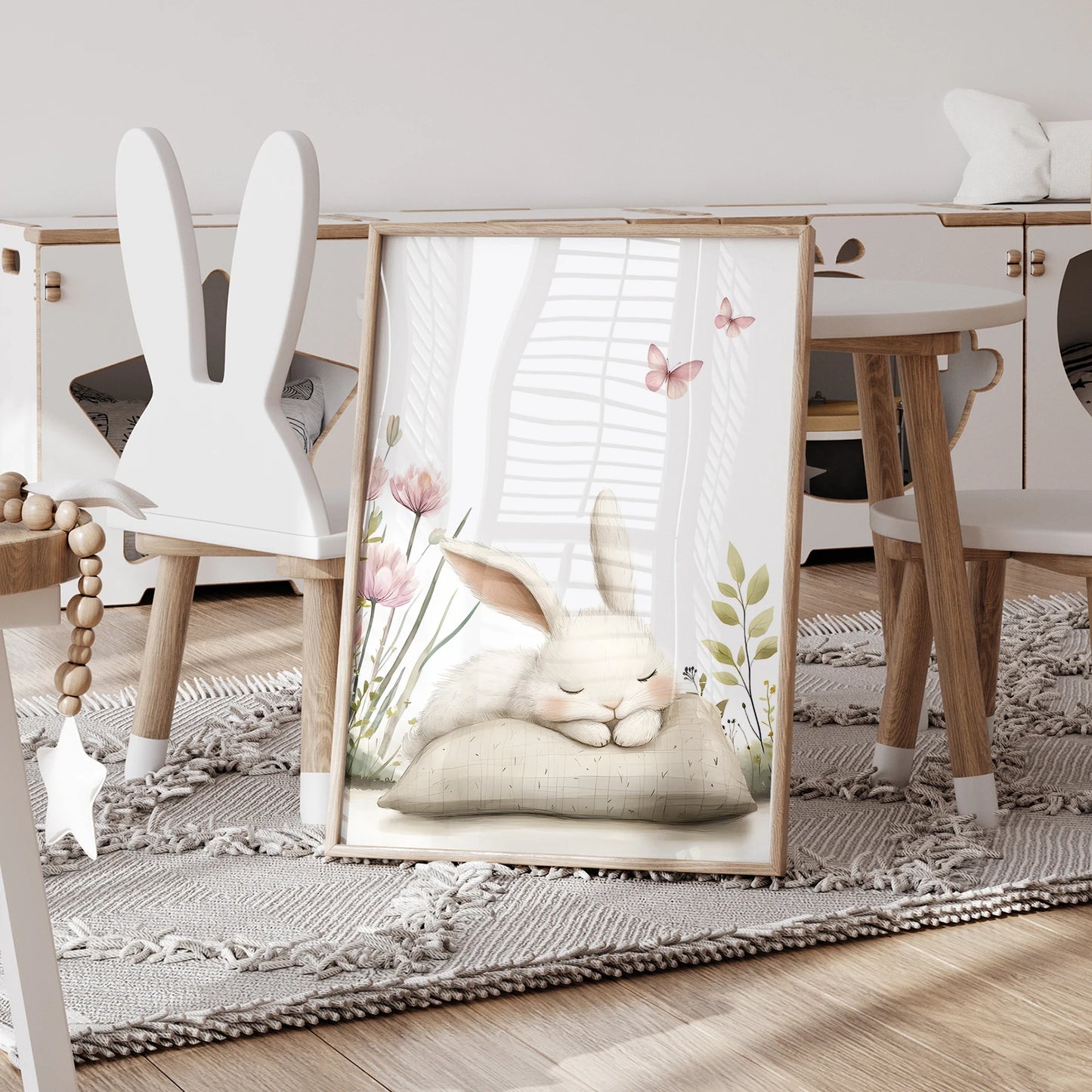 3-Piece Personalized Rabbit Canvas Wall Art | Kids Room Decor