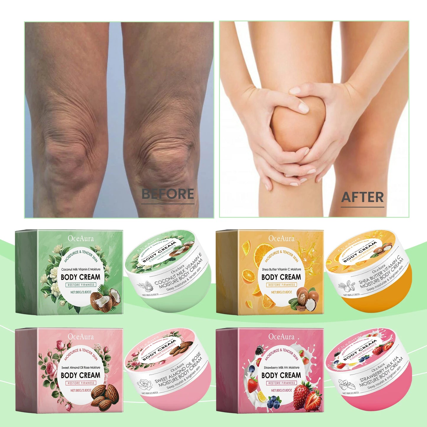 OCEAURA Vitamin C Body Cream – Deep Moisturizing, Anti-Chapping