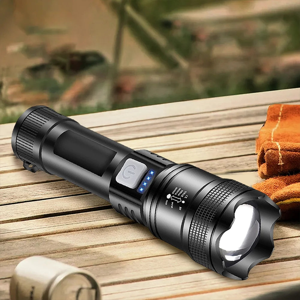 XHP50 LED Flashlight with Power Bank – Zoomable, 300LM, Type-C Peaceful Pleasures Health and Wellness