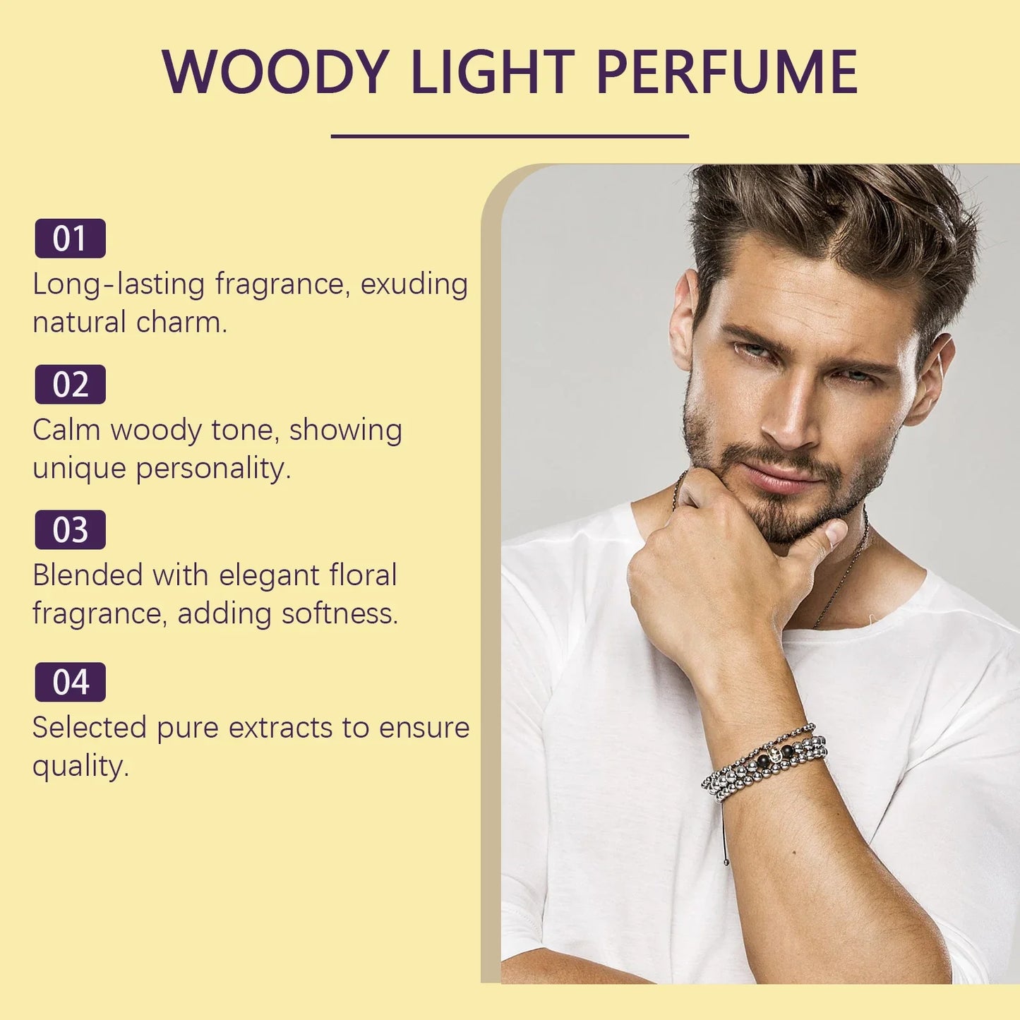 Woody Eau de Cologne – Long-Lasting Fresh Men's Perfume 50ml