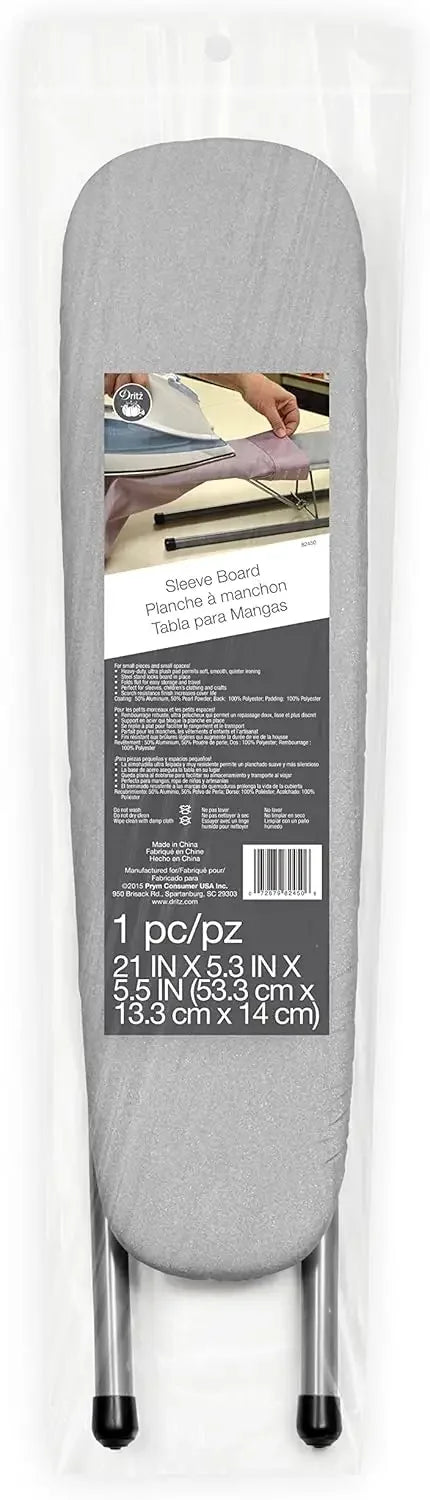 Collapsible Sleeve Board for Ironing, 5x5.5x21 Inch, Gray - Portable & Space-Saving Peaceful Pleasures Health and Wellness United States