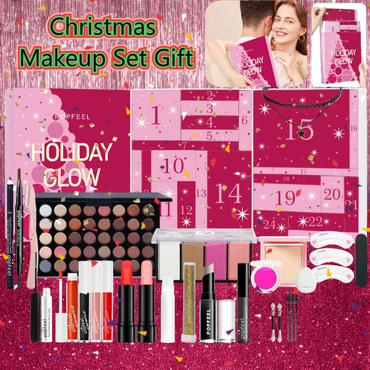 24-Piece Holiday Beauty Advent Calendar Makeup Gift Set Holiday Makeup Gift Set Peaceful Pleasures Health and Wellness