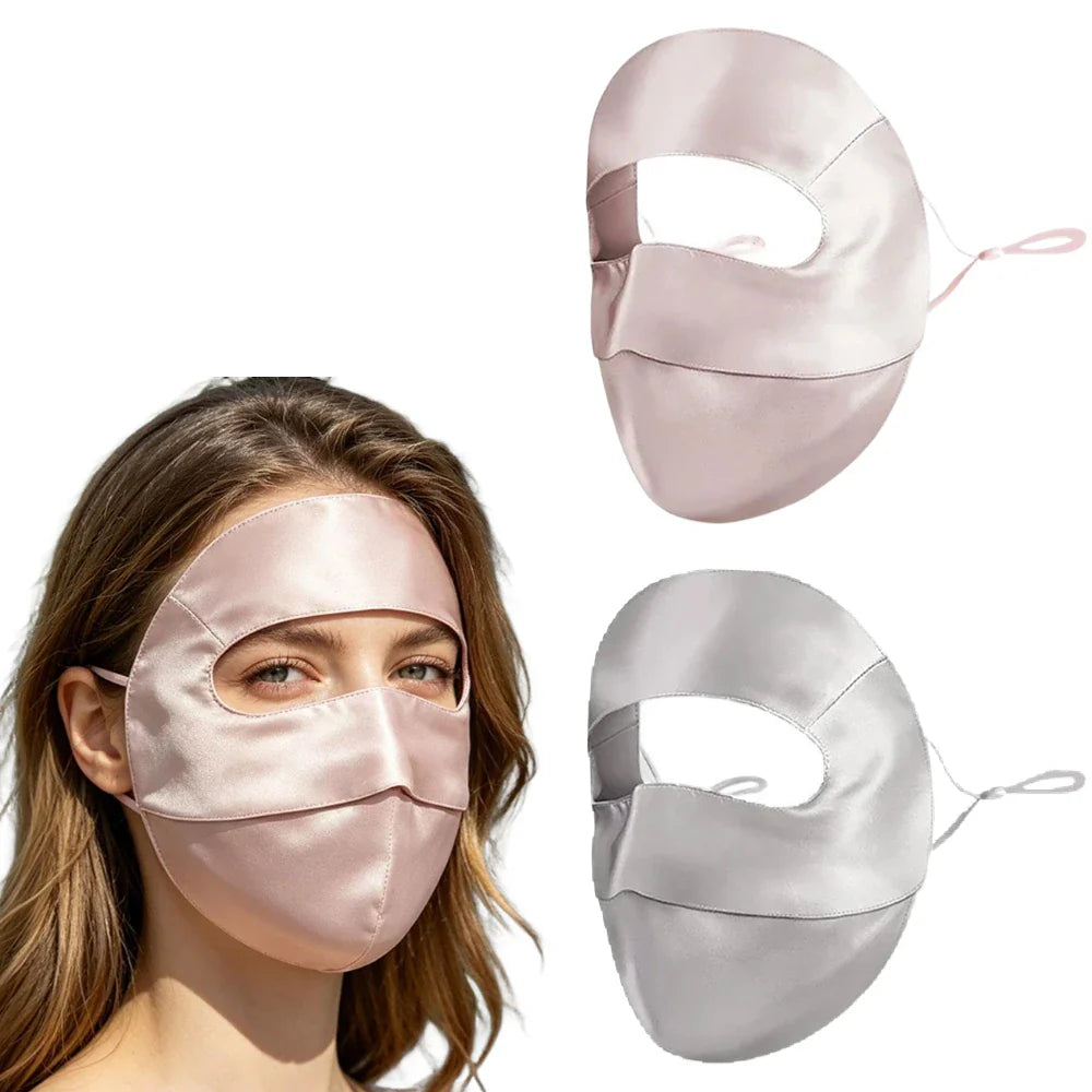 100% Silk Face Mask UPF50+ Sun Protection for Women