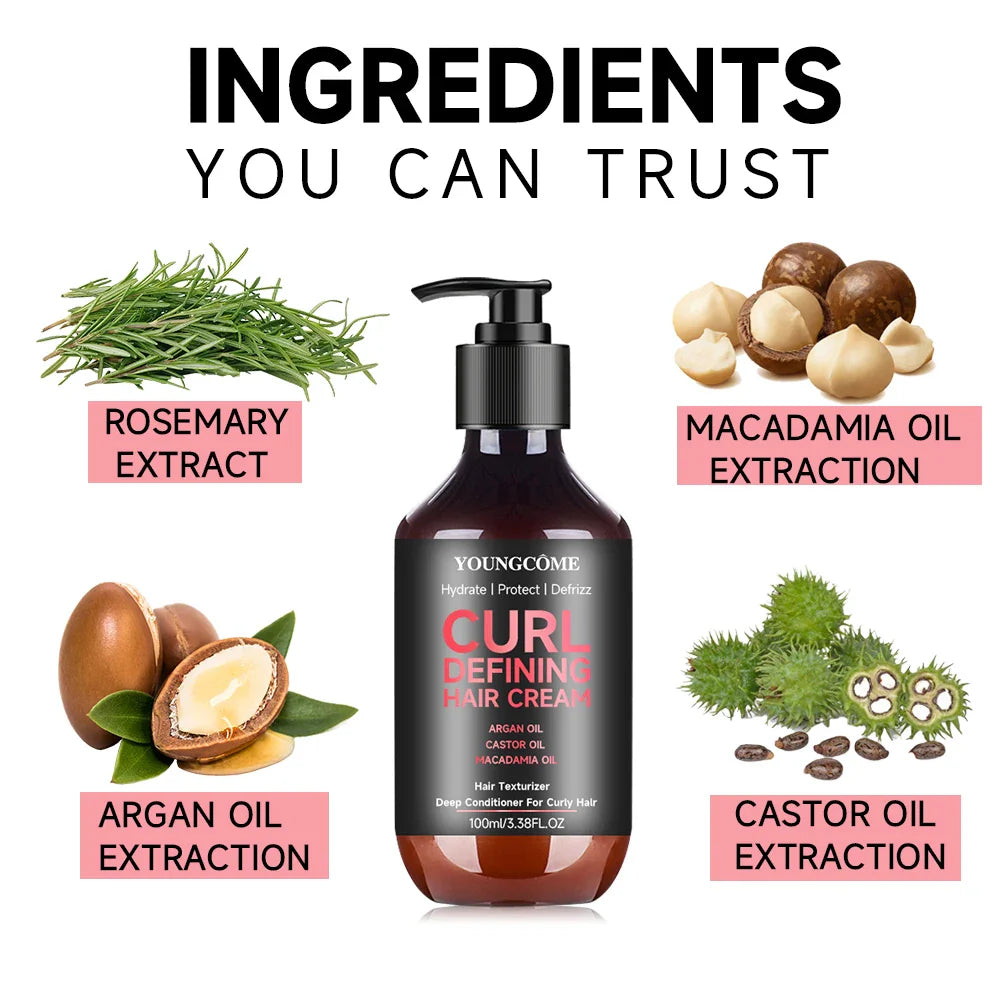 100ml Curl Boosting Hair Mousse | Frizz-Free Styling Foam
