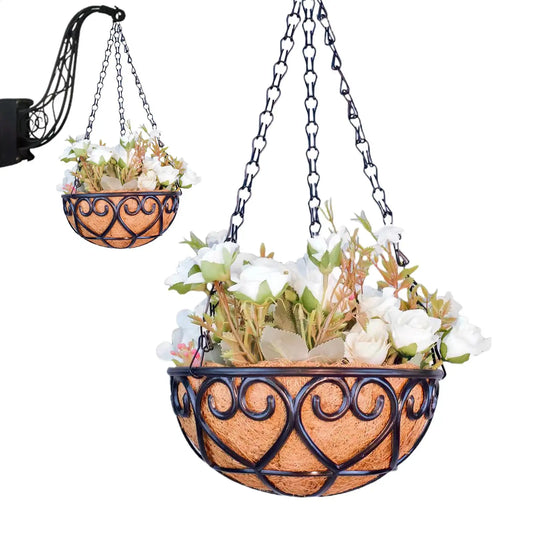 Resin Hanging Planter Basket with Chain | Indoor & Outdoor Hanging Planter Basket Oasis Select