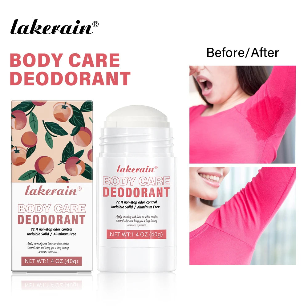 Lakerain Body Care Deodorant Long-Term Odor Control Natural Ingredients Aluminum-Free Sweet Fruity Aroma Full Body Deodorant Peaceful Pleasures Health and Wellness