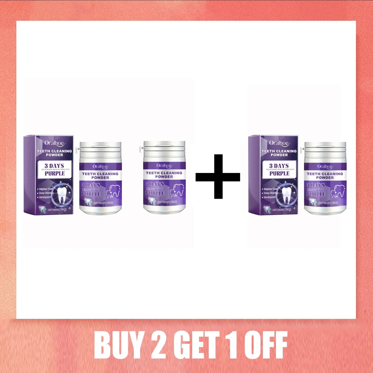Oralhoe Teeth Whitening Powder – Natural Plant Formula 50g