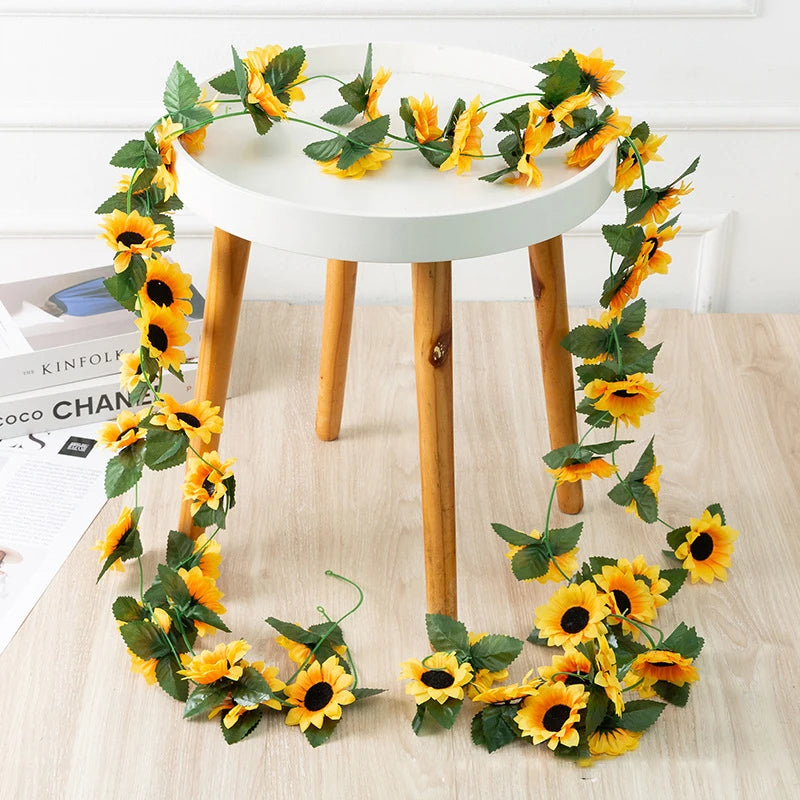250cm Silk Sunflower Vine Garland | Artificial Flower Decor