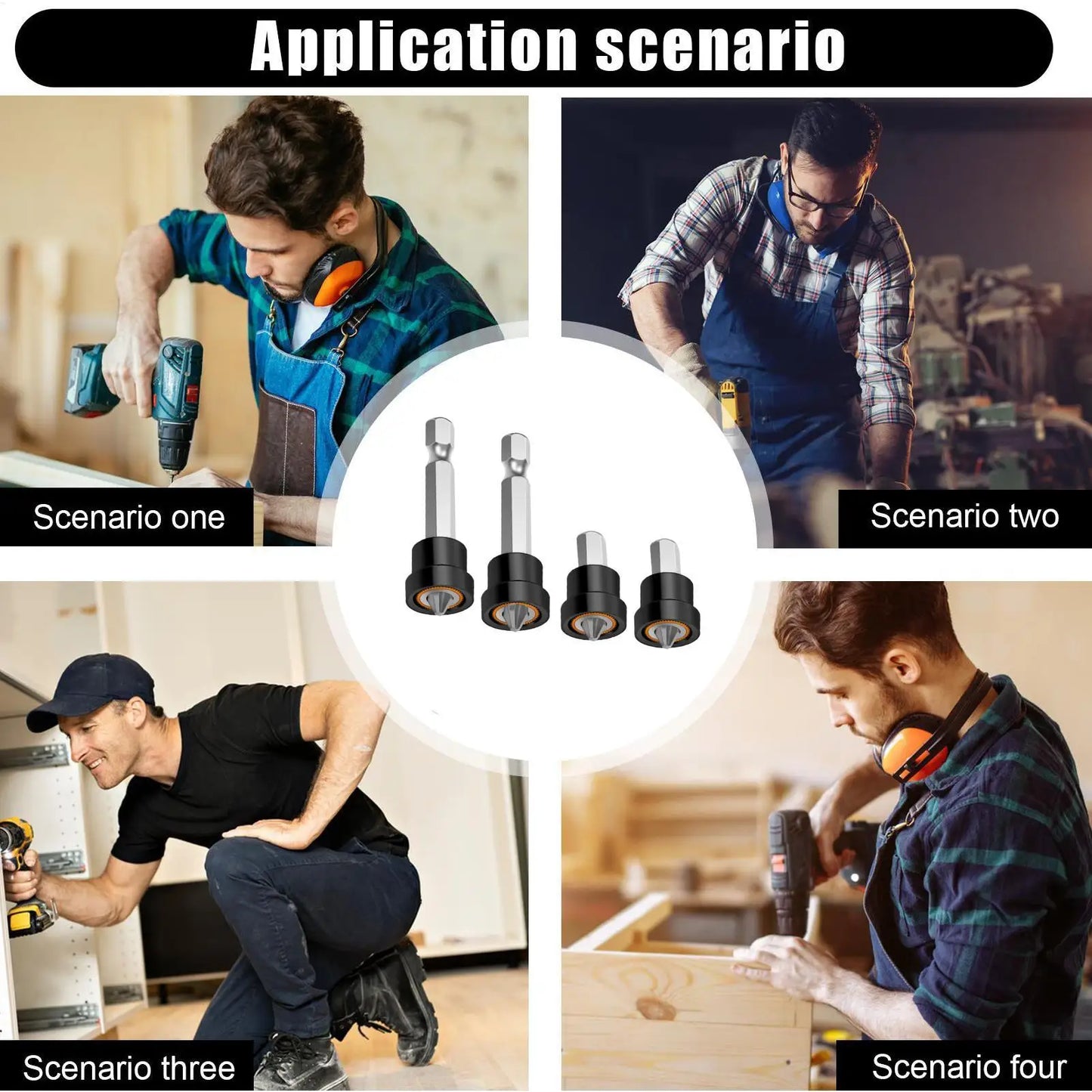 Magnetic Screwdriver Bit Set | 4-Piece Carbon Steel 25mm & 50mm