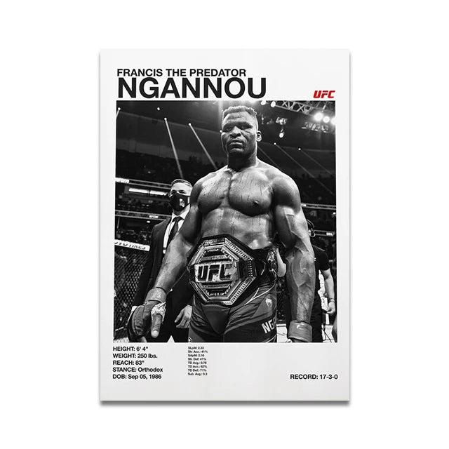 Boxing Fighting Star Canvas Wall Art Print Poster MMA Decorative Painting Home Decor Boxing Lover Gift Unframed Peaceful Pleasures Health and Wellness SW9926 50x70cm