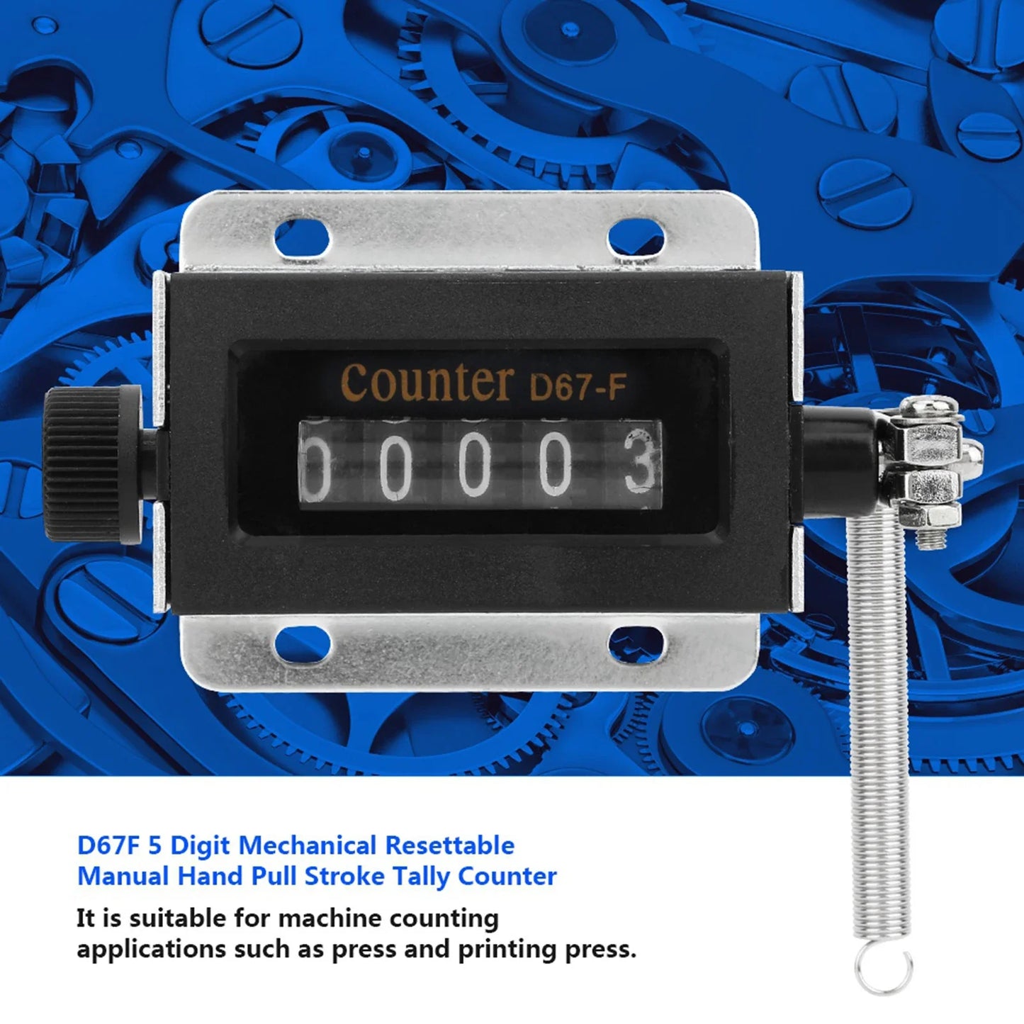 D67F 5 Digit Mechanical Resettable Manual Hand Pull Stroke Tally