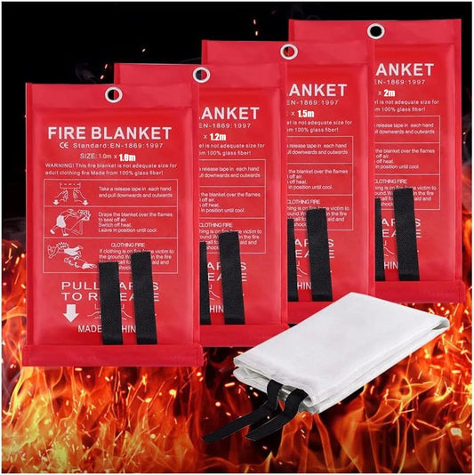 4 Size Square Fire Blankets Fiberglass Retardant Fire Suppression Emergency Survival Kit for People Home Car Kitchen Safety Peaceful Pleasures Health and Wellness 1.2mx1.2m