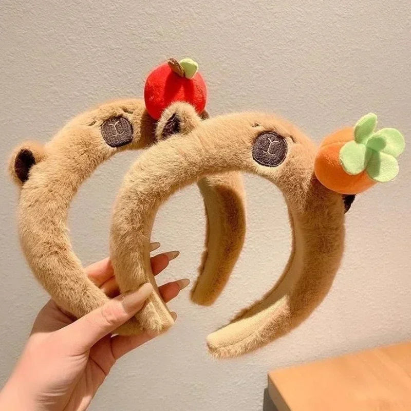 Plush Capybara Hair Headband – Cute Wash Hoop for Girls & Kids