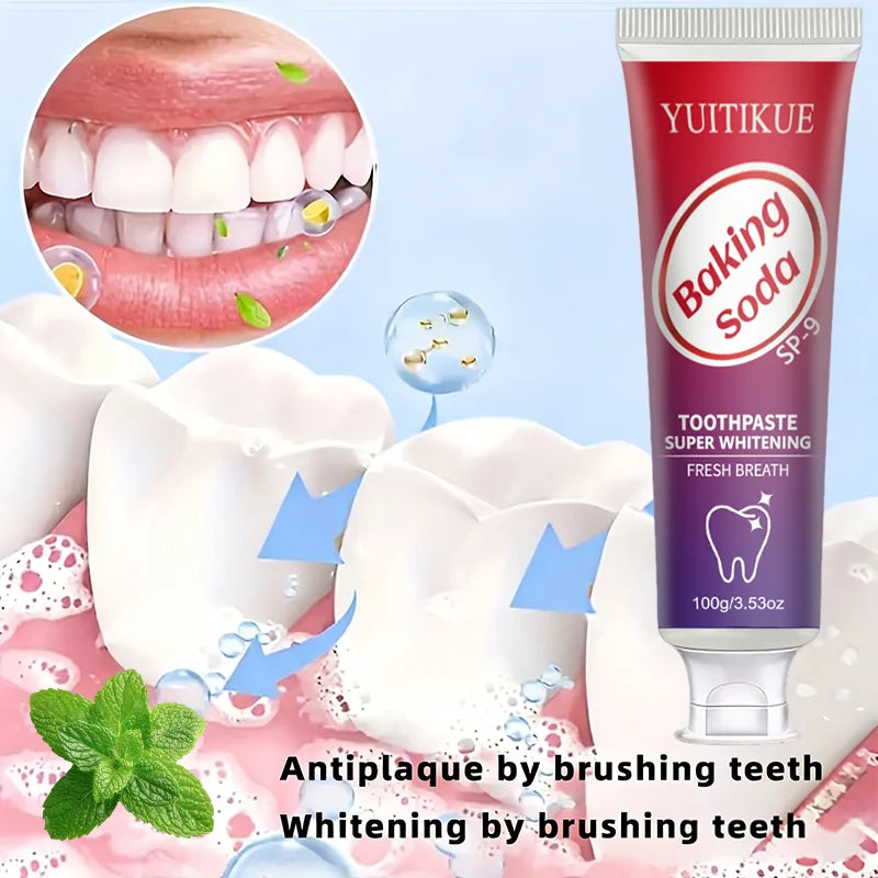 Yuitikue Baking Soda Toothpaste, SP-9 Super Whitening Toothpaste for Deep Cleaning & Fresh Breath, 100g Peaceful Pleasures Health and Wellness