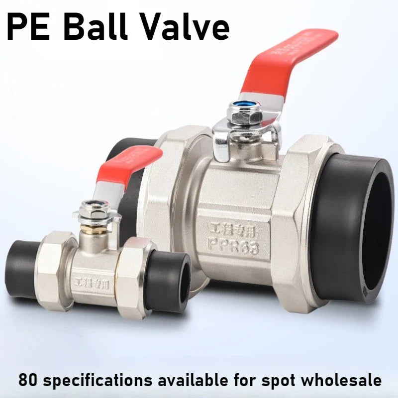 Brass High-Pressure PE Double Head Ball Valve 4-Point Switch