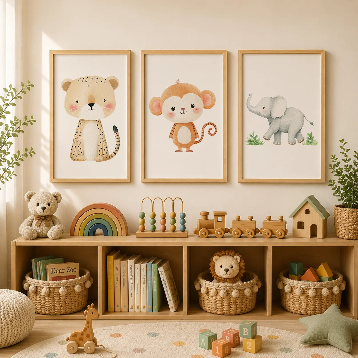 Nursery Wall Art, Cute Baby Cheetah Canvas Painting, Minimalist Animal Poster Print for Kids Boy Girl Bedroom Decor Peaceful Pleasures Health and Wellness