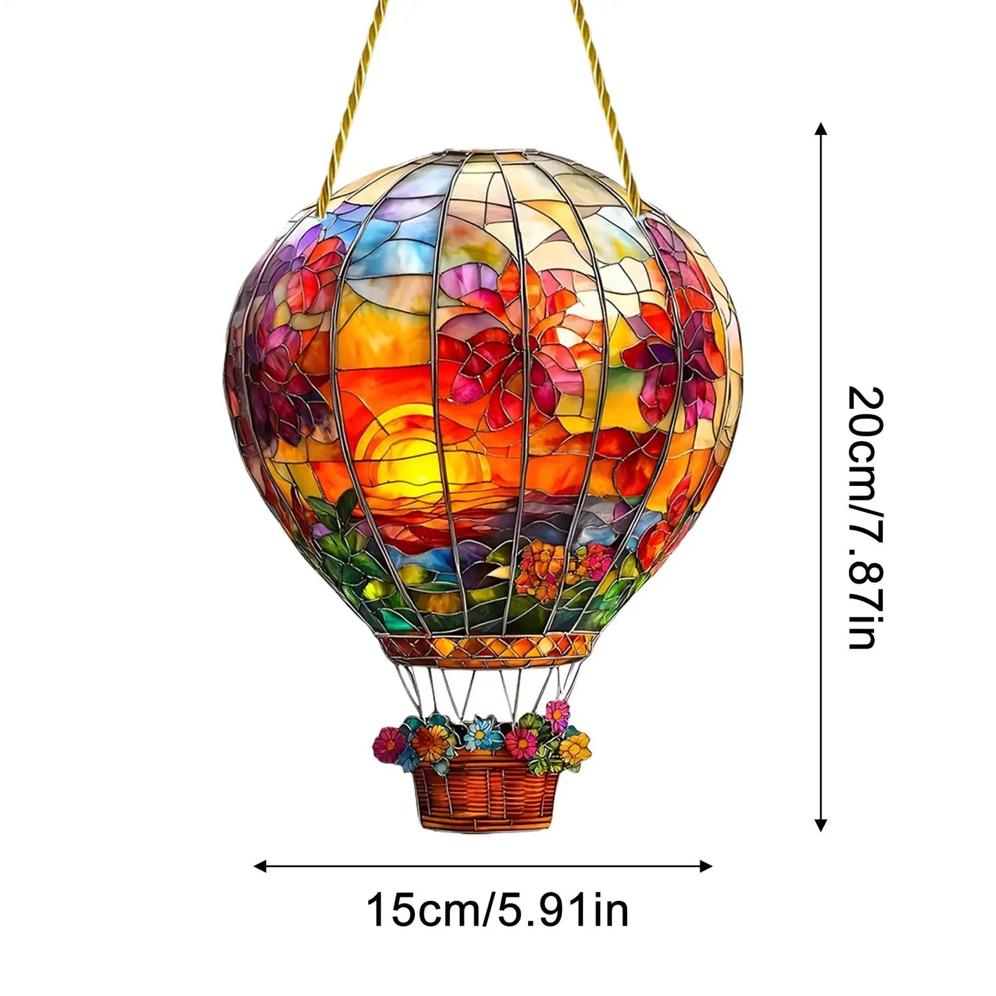 Acrylic Hot Air Balloon Sun Catcher – Window & Wall Decor