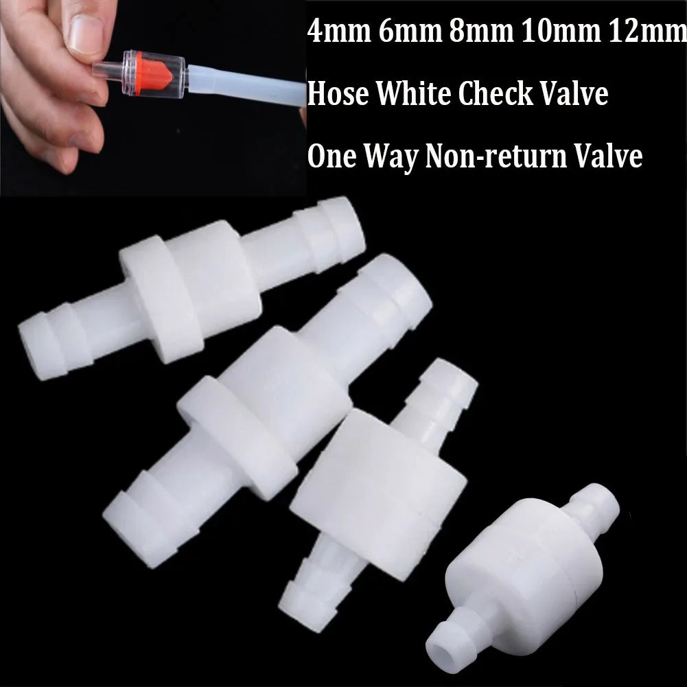 1X Hose ID Plastic White Check Valve Way Non-return Water Petrol