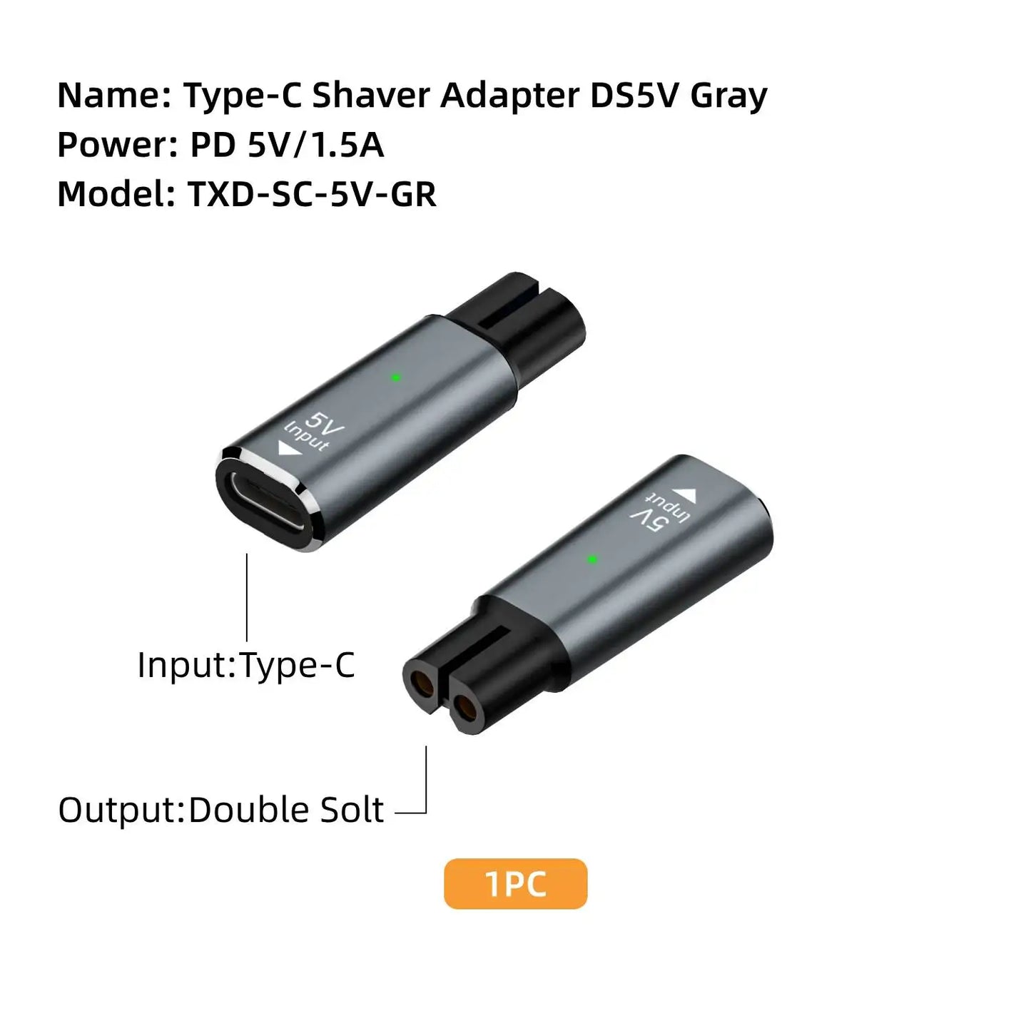 USB-C Adapter for Philips OneBlade QP2724 QP2834 QP4530 Shaver