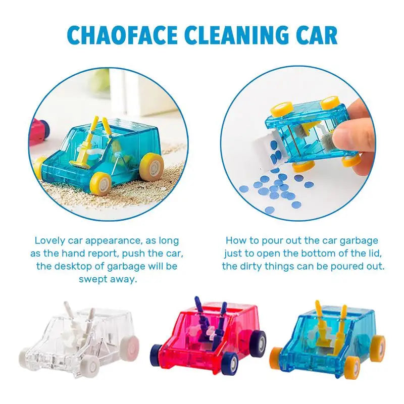 Mini Car Table Dust Cleaning Trolley Keyboard Desktop Dust Cleaner EraserSweeper Desk Set Mini Car Toys For Home Office Peaceful Pleasures Health and Wellness