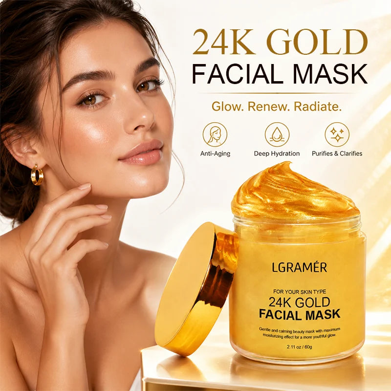 24K Gold Anti-Aging Face Mask – Moisturizing & Pore Minimizing