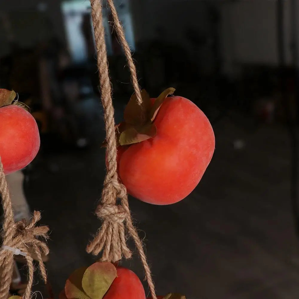 Artificial Persimmon Garland Pendant 80cm | Wall Hanging Décor