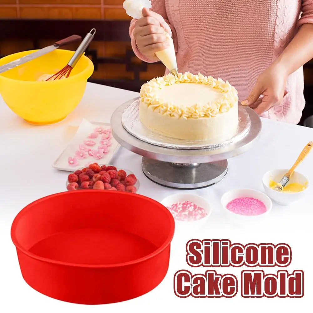 Silicone Cake Mold 6 & 8 Inch | Non-Stick Reusable Baking Pan