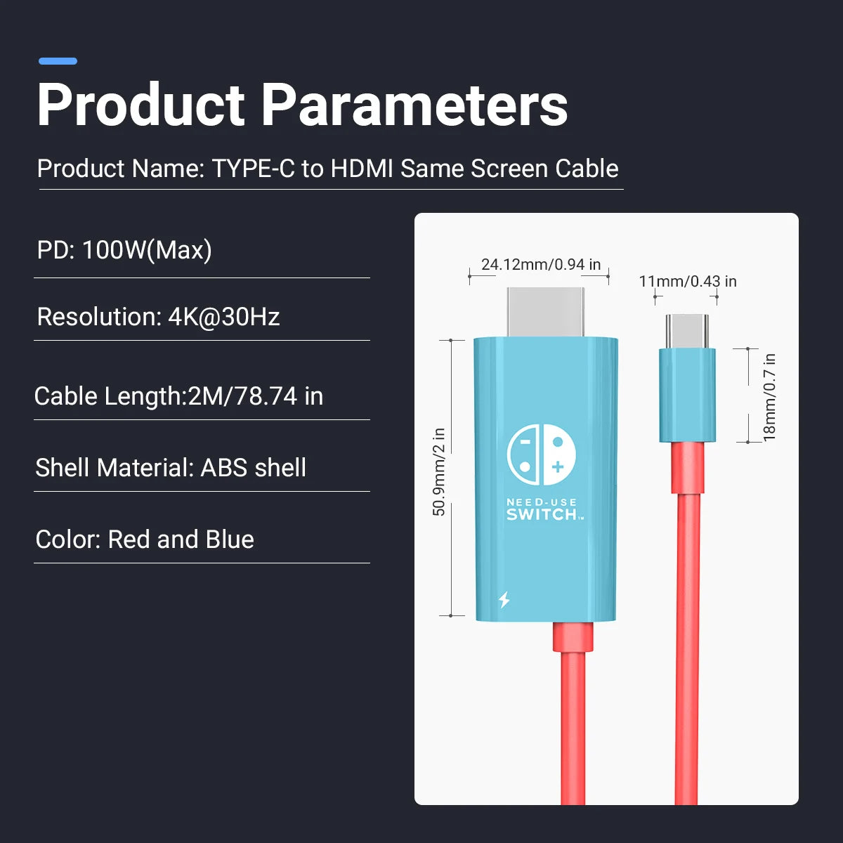 USB-C to HDMI 4K Cable 100W PD Charging 2m – MacBook Steam Deck USB-C HDMI Adapter Cable Peaceful Pleasures Health and Wellness