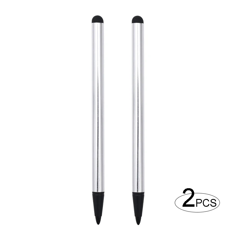 Resistive Screen Universal Dual-purpose Handwriting Touch Screen Accessory Metal Electrostatic Capacitive Pencil Tablet iphone Peaceful Pleasures Health and Wellness white(2pcs)