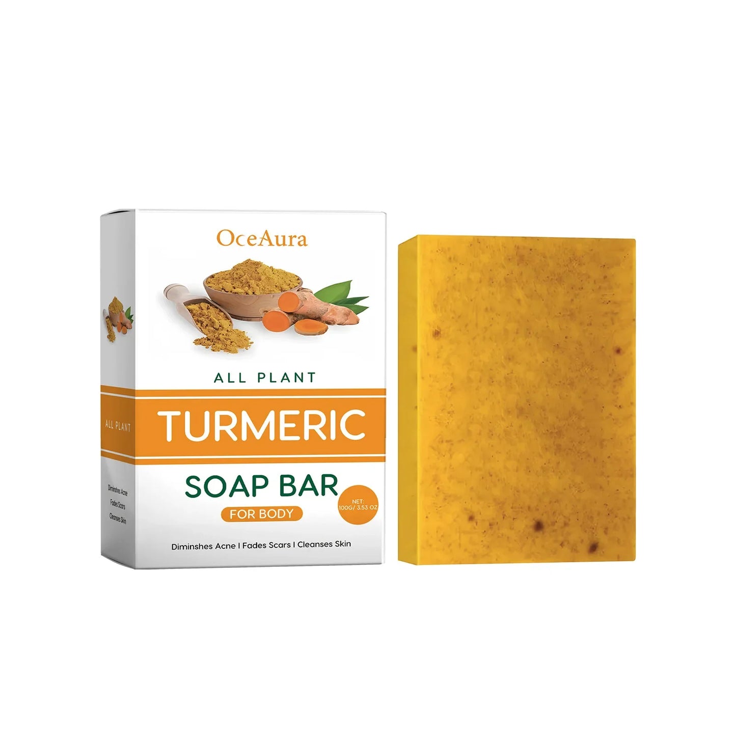 OceAura Lemon Turmeric Brightening Body Soap | Cleanse & Glow