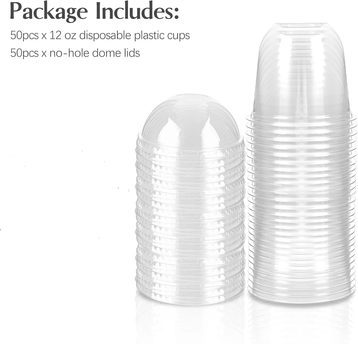 12 oz Plastic Dessert Cups with Dome Lids (No Hole) and Sporks, Clear Disposable Yogurt Parfait Cups with Lids, Individual Party Peaceful Pleasures Health and Wellness