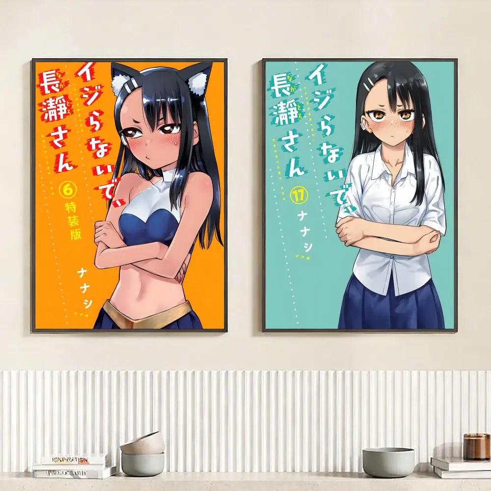 Anime Don't Toy with Me, Miss Nagatoro Poster HD Self Adhesive Waterproof Wall Art Ideal for Home Office Dorm Bedroom Great Gift Peaceful Pleasures Health and Wellness