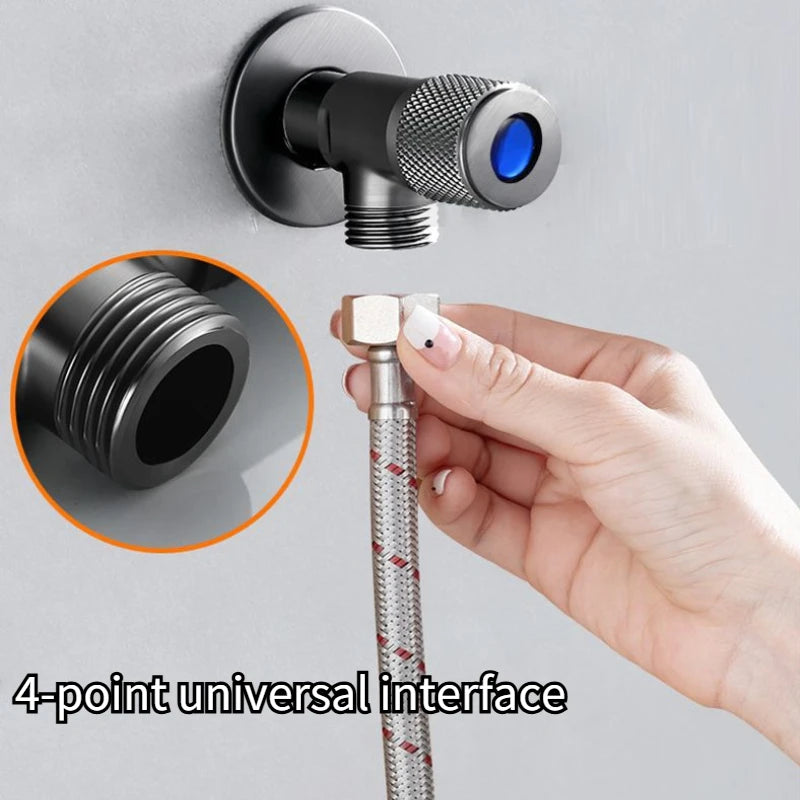 4 Points Faucet Inlet Valve G1/2 Brass Triangle Valve Heater Water Stop Valve Bathroom Toilet Washing Machine Universal Switch Peaceful Pleasures Health and Wellness
