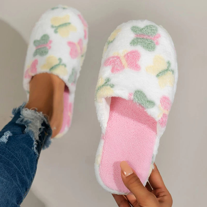 Women's Plush Bow Winter Slippers | Warm Non-Slip Indoor
