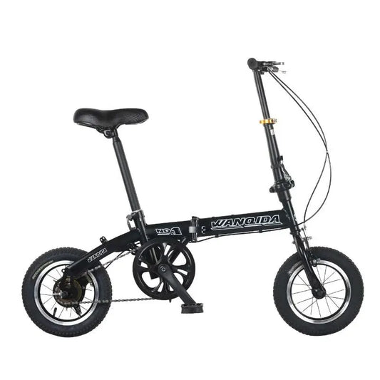Folding Mountain Bike 12" | Unisex Off-Road Steel Frame Bicycle Folding Mountain Bike Peaceful Pleasures Health and Wellness black