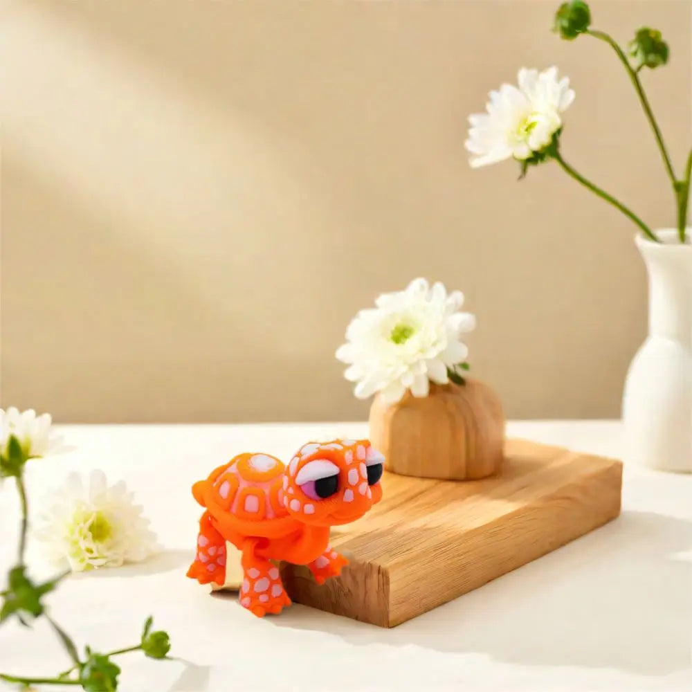 3D Printed Turtle Figurine | Articulated Joints Desktop Decor