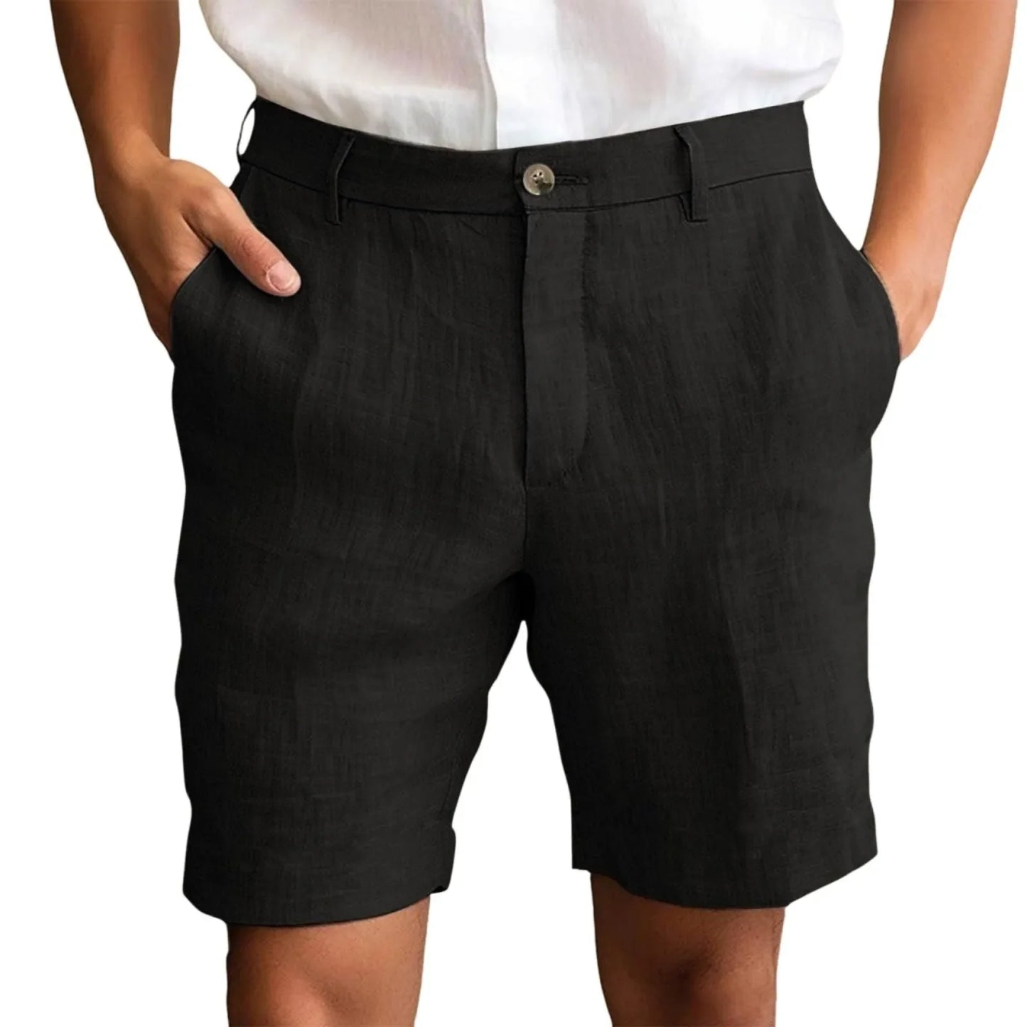 Men's Cotton Linen Shorts – Casual Beach Pocket Pants S–XXXL
