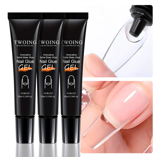 Solid Nail Glue Nail Tips Gel for Press On Nails,Acrylic Nail Gel for Manicure Extension,False Nails Adhesive Glue Long Lasting Peaceful Pleasures Health and Wellness