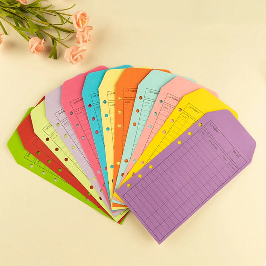 Bview Art PP Budget Envelope Monthly Weekly Planner Cash Efficient Peaceful Pleasures Health and Wellness 12color
