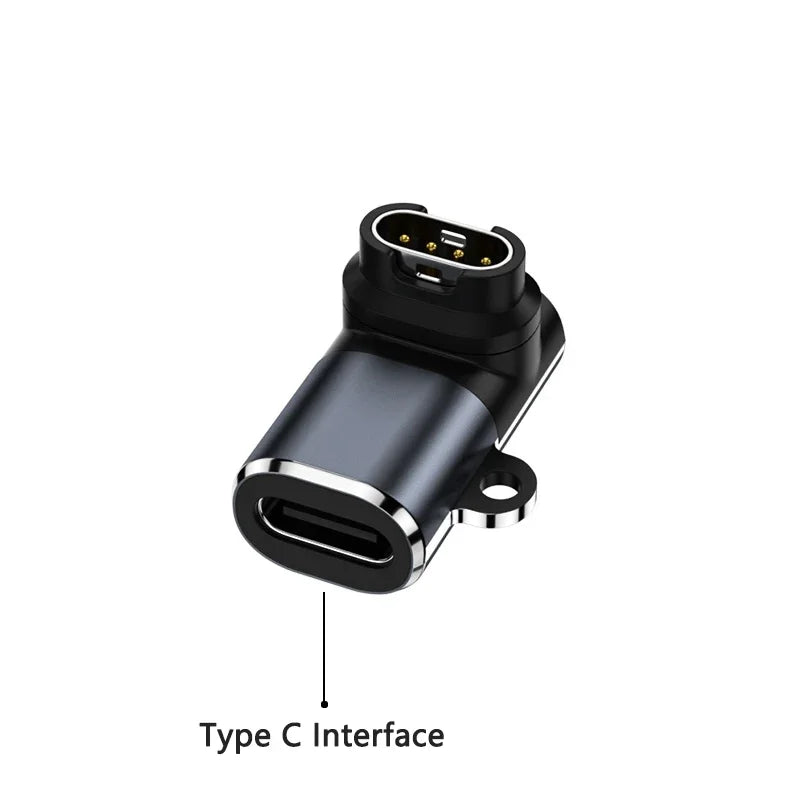 Type C/Micro/IOS USB to 4pin Charger Adapter Connector for Garmin Fenix 7/6/5/7X/6X/5X/ Venu 2 plus Watch Charging Converter Peaceful Pleasures Health and Wellness T4