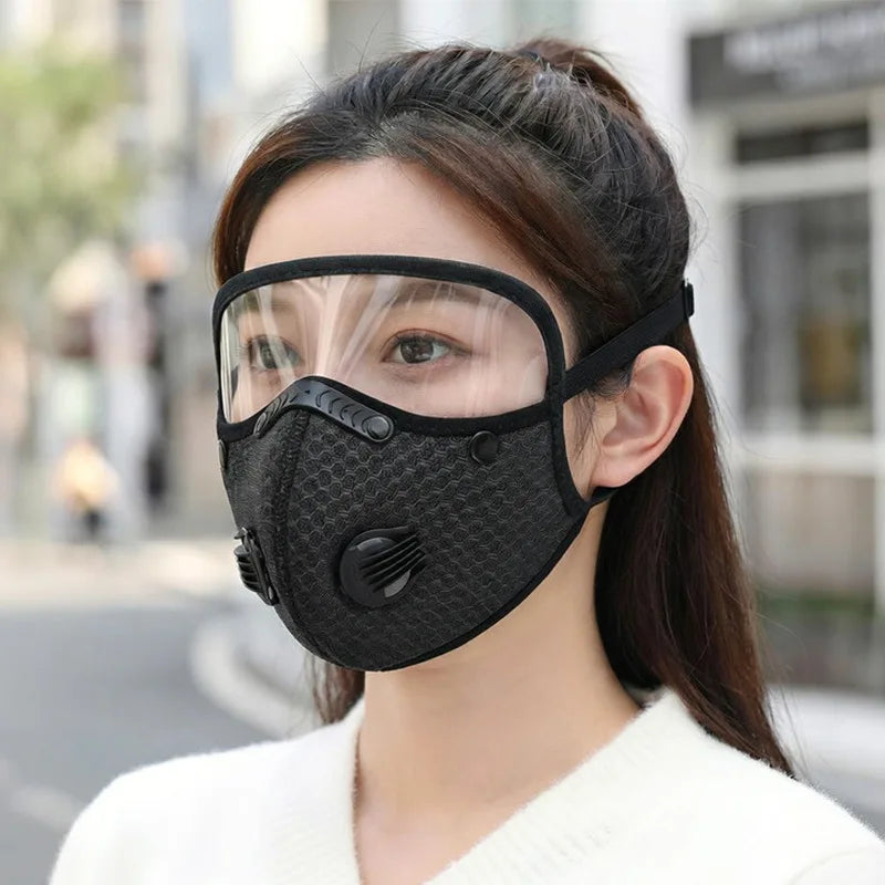 New Cycling Face Mask with Filter Goggles Dust Mask Sport Washable Reusable Facemask for men Bandana Actived Carbon Filters Peaceful Pleasures Health and Wellness