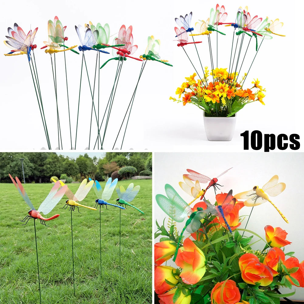 Simulation Dragonfly Stakes Waterproof Garden Decoration Patio Home