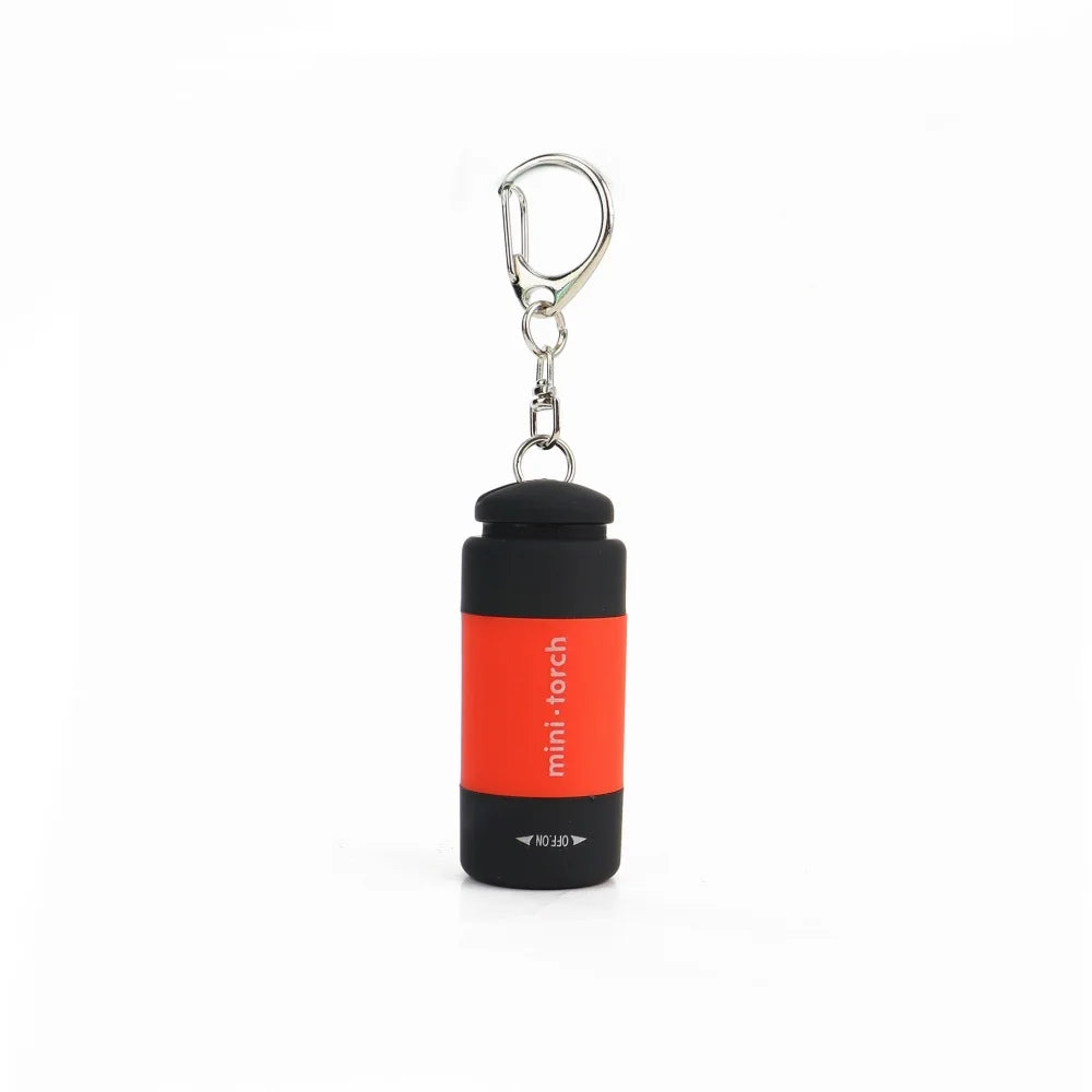 Mini USB Rechargeable LED Flashlight Keychain Waterproof Portable Small Flashlight for Outdoor Camping Hiking Emergency Home Use Peaceful Pleasures Health and Wellness Red