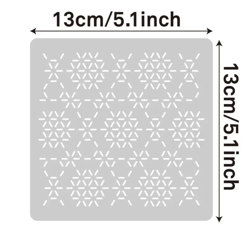 Sashiko Embroidery Stencils – 9 or 32pc Geometric PET Templates