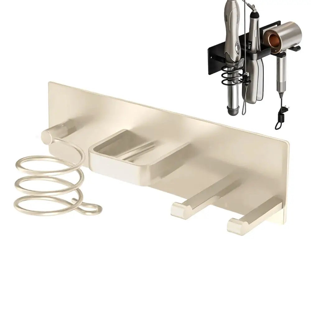 Wall-Mounted Hair Dryer & Curling Iron Organizer Holder Hair Tool Organizer Peaceful Pleasures Health and Wellness D CN